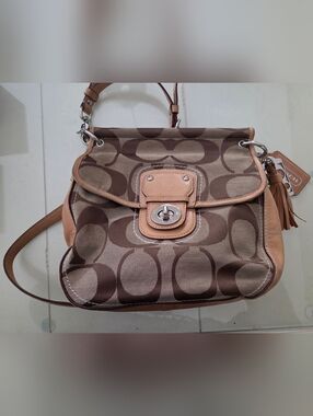 Coach Brown and Tan Signature Canvas Satchel 70th Anniversary!